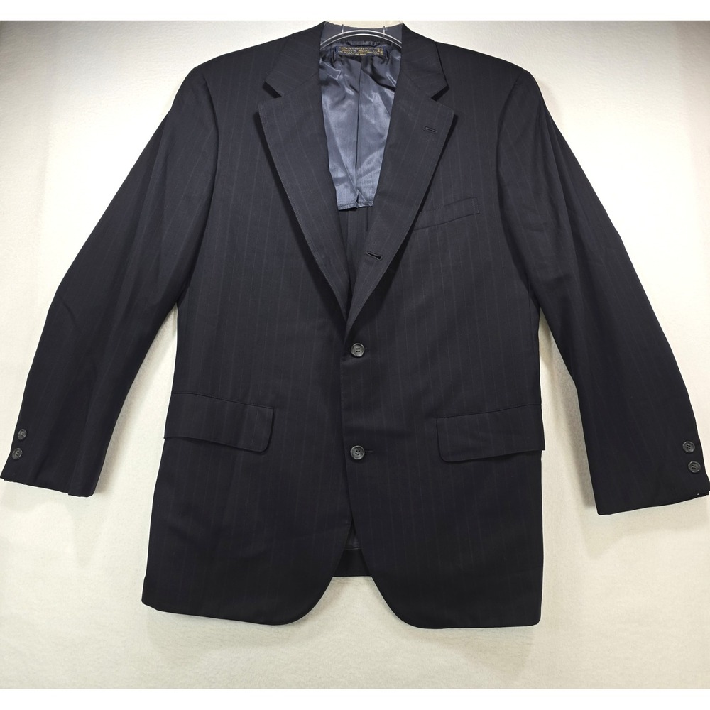 Brooks Brothers Golden Fleece Makers Navy Pinstripe Wool Blazer 41R USA Made